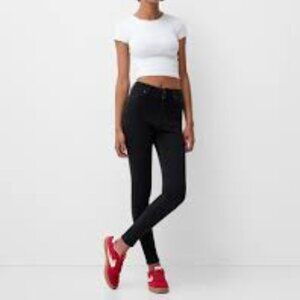 BSK Slim Fit Women Jeans Black High Waist Size S